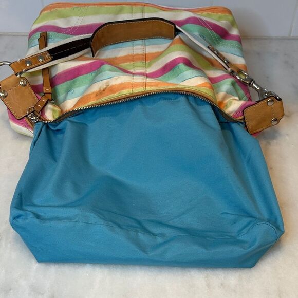 Coach Y2K Hampton Pastels Watercolor Stripe Hobo Shoulder Bag - Picture 14 of 16